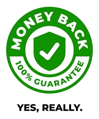 100% money-back guarantee seal